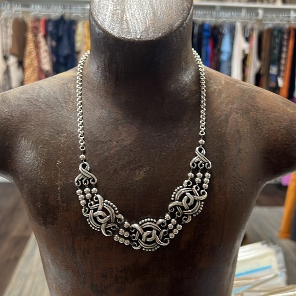 Brighton Rosarita Silver Plated Collar Bib Necklace Retired Stlye - Picture 2 of 6